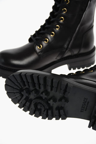 Leather Safety Pin Combat Boots