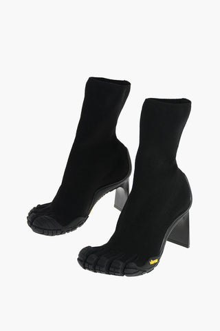 8cm Sustainable Fabric HIGH TOE Sock Booties
