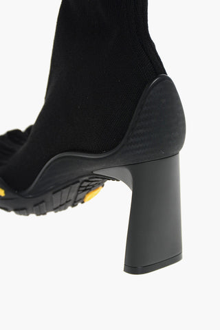 8cm Sustainable Fabric HIGH TOE Sock Booties