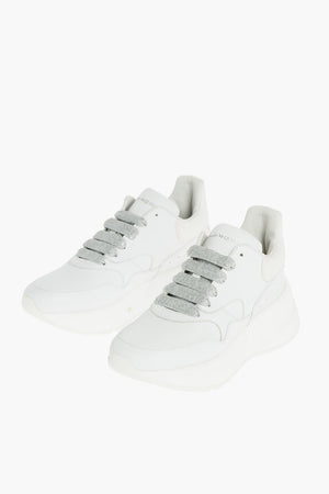 Sneakers OVERSIZED RUNNER in Pelle con Dettaglio Glitter