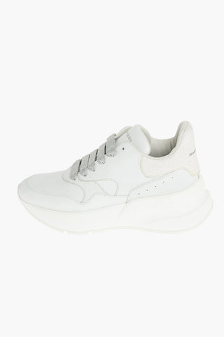Leather OVERSIZED RUNNER Sneakers with Glittered Detail