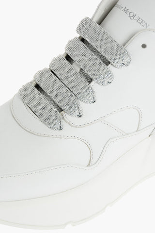 Leather OVERSIZED RUNNER Sneakers with Glittered Detail