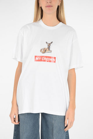 Crewneck T-shirt CARRICK with MY CROWN Print