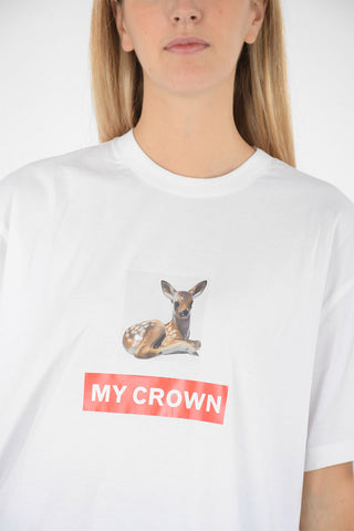 Crewneck T-shirt CARRICK with MY CROWN Print