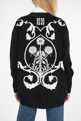 embroidered v-neck cardigan