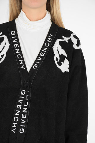 embroidered v-neck cardigan