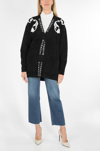 embroidered v-neck cardigan