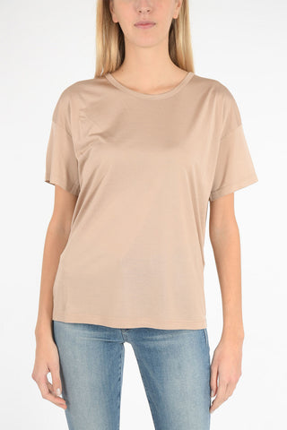 t-shirt girocollo in seta