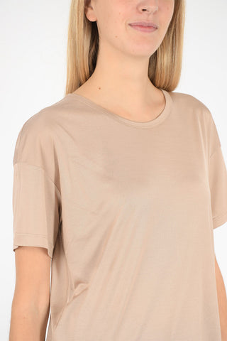 t-shirt girocollo in seta
