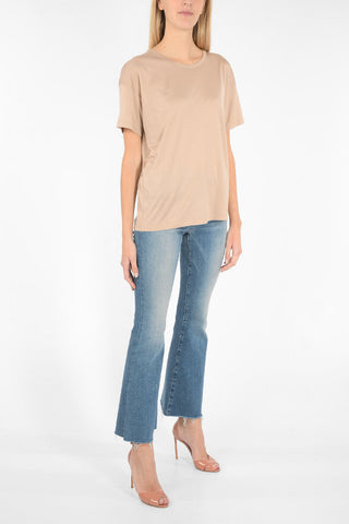t-shirt girocollo in seta