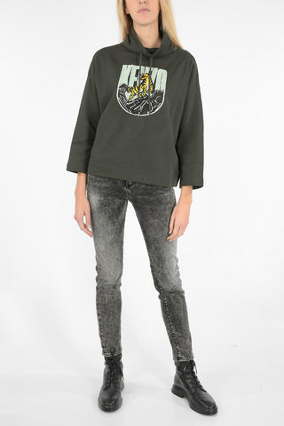 embroidered turtle-neck sweatshirt