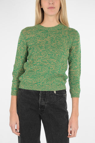 cashmere crew-neck sweater with leather details