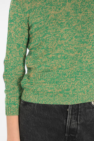 cashmere crew-neck sweater with leather details