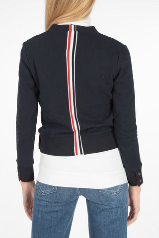 cardigan scollo a v in cotone piquè