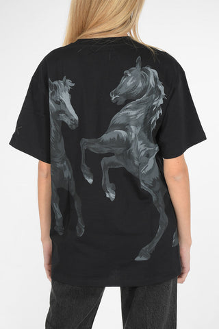 horses printed oversized t-shirt