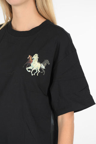 horses printed oversized t-shirt