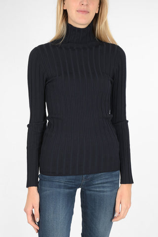 ribbed turtle-neck sweater