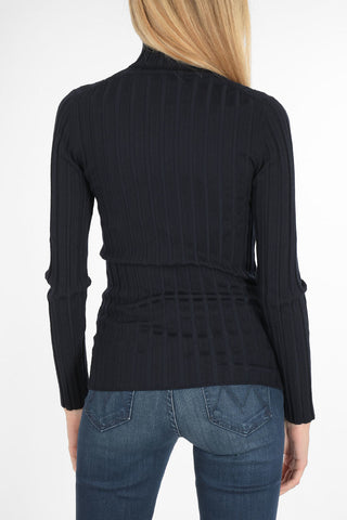 ribbed turtle-neck sweater