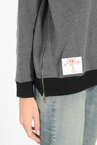crew-neck sweatshirt with side zip
