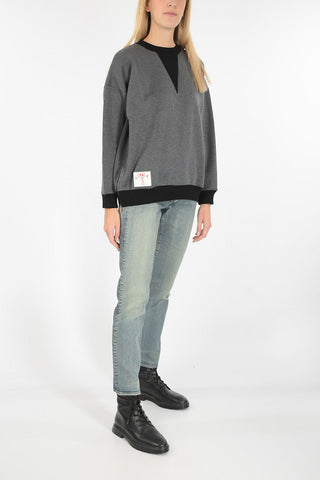 crew-neck sweatshirt with side zip