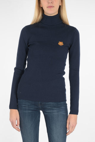 wool ribbed turtleneck sweater