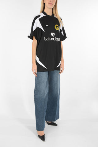 T-Shirt Girocollo SOCCER TEAM con Dettagli Stampati e Ricamati