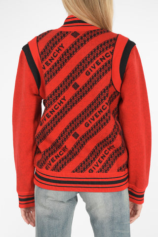 wool snap button varsity jacket