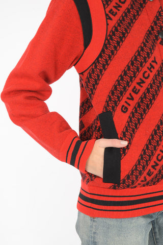 wool snap button varsity jacket