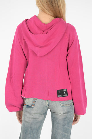 cut out details sweater with hood
