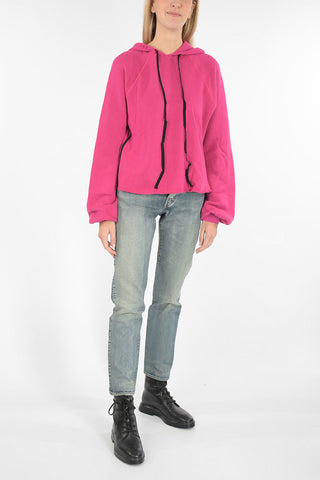 cut out details sweater with hood