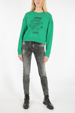 tiger printed crew-neck sweatshirt