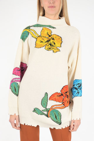 turtle neck embroidered sweater