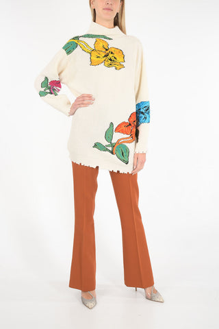 turtle neck embroidered sweater