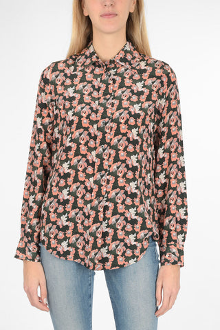 camicia stampa floreale in seta