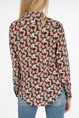 camicia stampa floreale in seta
