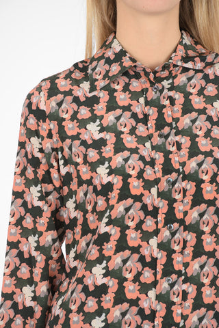 camicia stampa floreale in seta