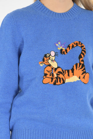 DISNEY tigro embroidered crew-neck sweater