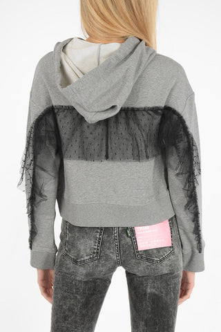 cropped sweatshirt with hood