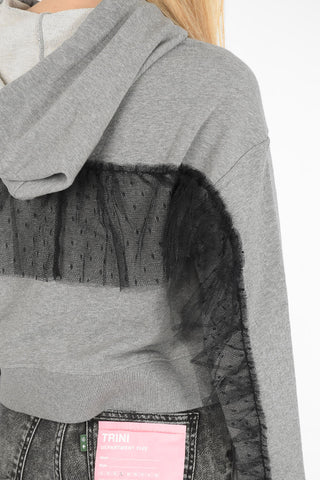 cropped sweatshirt with hood