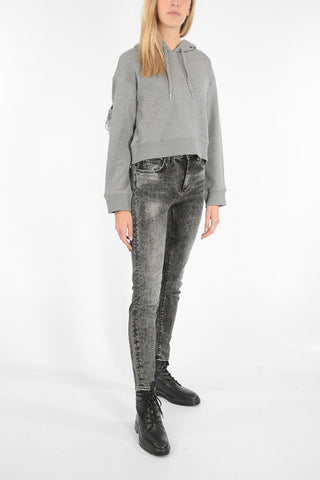 cropped sweatshirt with hood