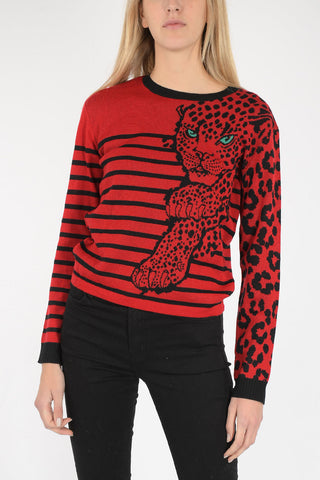 Maglia Girocollo con ricamo Tigre