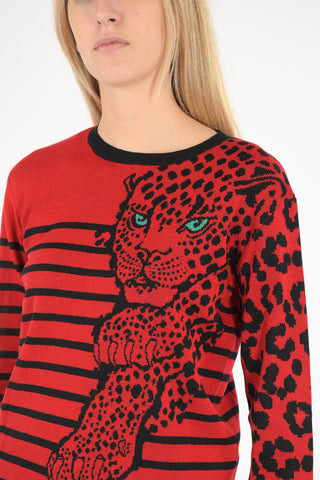 Maglia Girocollo con ricamo Tigre