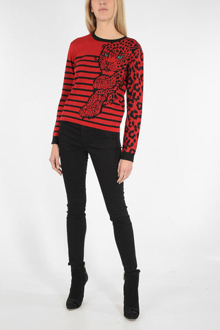 Maglia Girocollo con ricamo Tigre