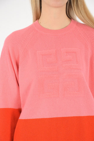 cashmere two tone crew-neck sweater