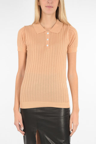 ribbed polo neck sweater