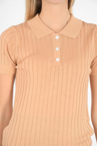 ribbed polo neck sweater