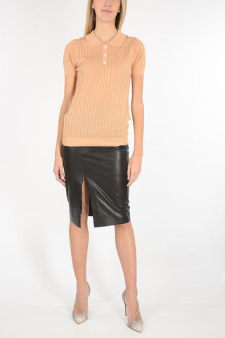 ribbed polo neck sweater