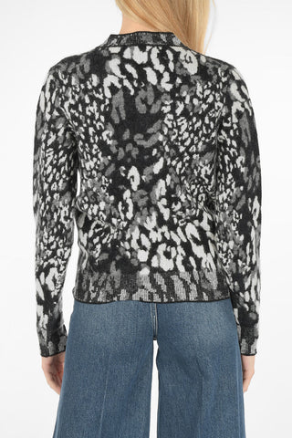 cheetah-print crew-neck sweater