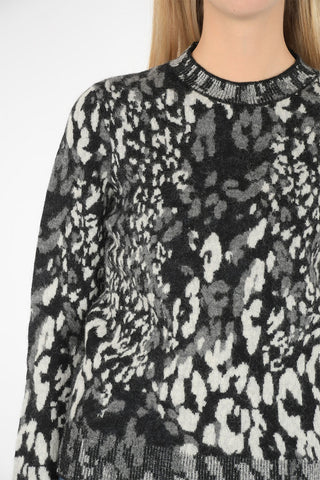 cheetah-print crew-neck sweater