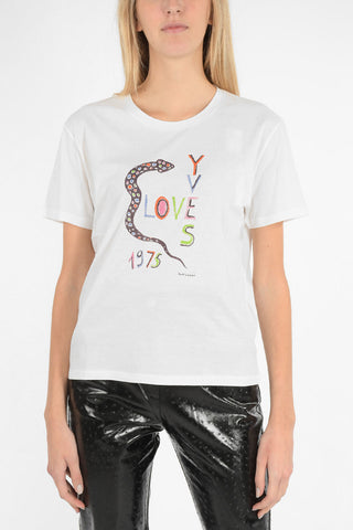 t-shirt girocollo con stampa